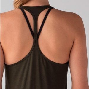 LULULEMON TRAPEZE RACERBACK TANK TOP - DARK OLIVE GREEN